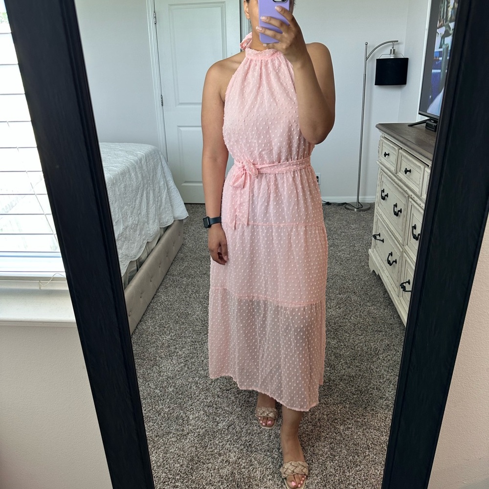 Halter Neck Floral Backless Loose Ruffle Maxi Dress - Picture 10 of 12